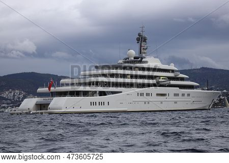Bodrum, Turkey, 05 February 2023: The Giant Superyacht Eclipse, Owned By Russian Businessman Roman A