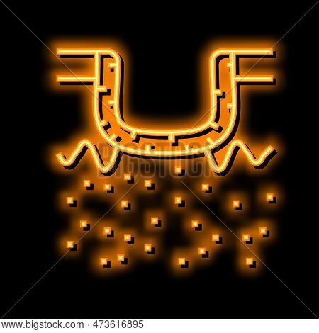Hypertrophic Acne Scar Neon Light Sign Vector. Hypertrophic Acne Scar Illustration
