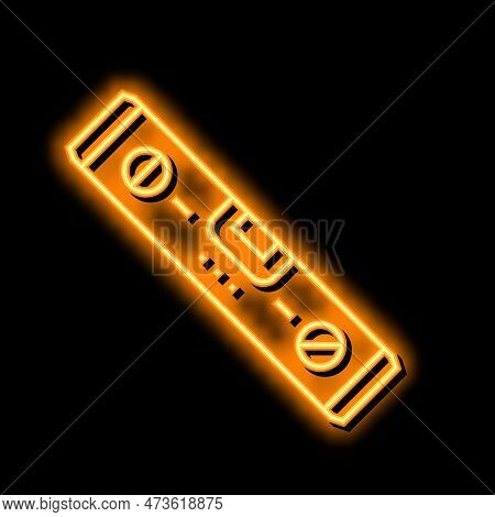 Level Tool Repair Neon Light Sign Vector. Level Tool Repair Illustration