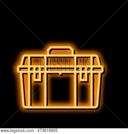Toolbox Tool Repair Neon Light Sign Vector. Toolbox Tool Repair Illustration