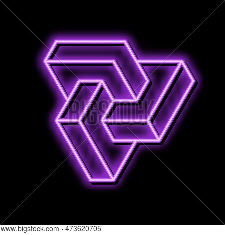Esher Impossible Geometric Shape Neon Light Sign Vector. Esher Impossible Geometric Shape Illustrati