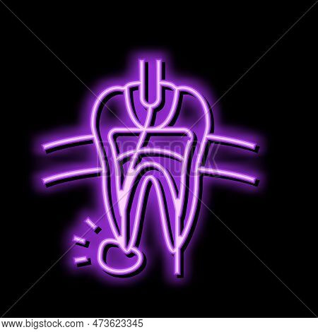 Root Canal Treatment Neon Light Sign Vector. Root Canal Treatment Illustration