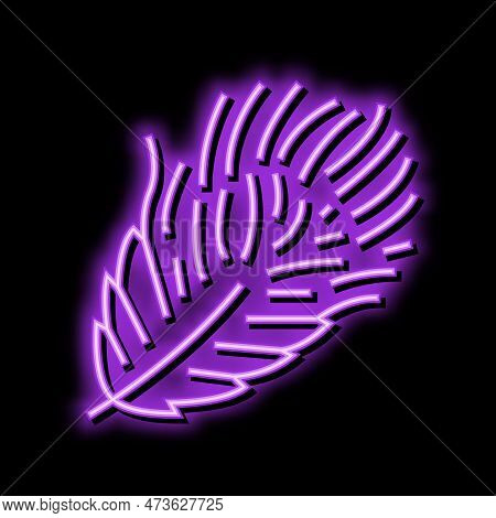 Fluff Feather Soft Neon Light Sign Vector. Fluff Feather Soft Illustration