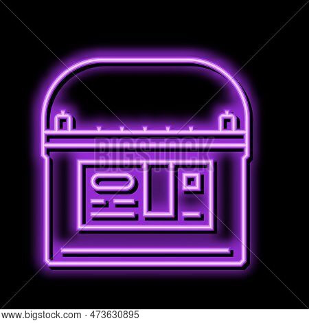 Absorbent Glass Mat Battery Agm Neon Light Sign Vector. Absorbent Glass Mat Battery Agm Illustration