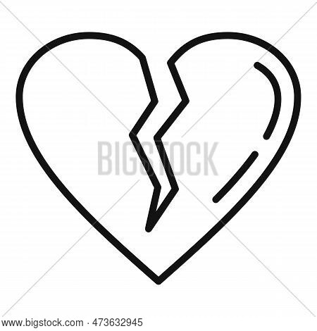 Teen Problems Heartbrake Icon. Outline Teen Problems Heartbrake Icon For Web Design Isolated On Whit