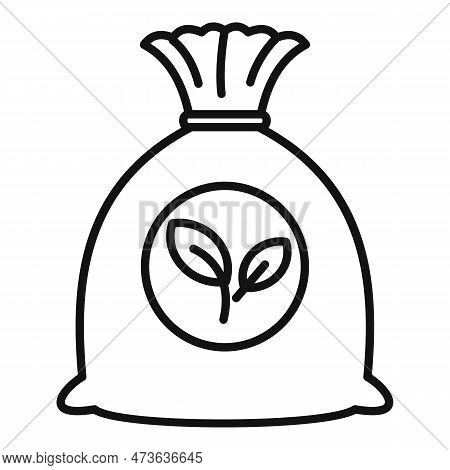 Fertilizer Sack Icon. Outline Fertilizer Sack Icon For Web Design Isolated On White Background