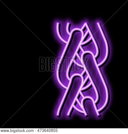 Spiga Wheat Chain Neon Light Sign Vector. Spiga Wheat Chain Illustration