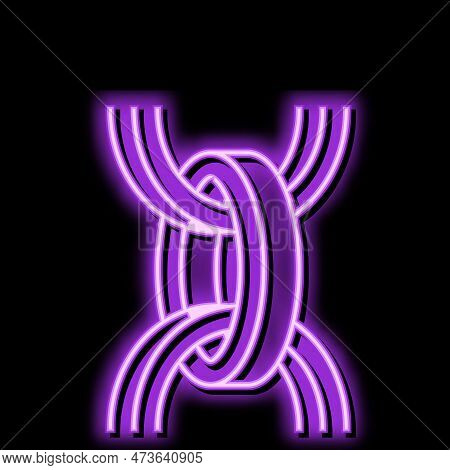 Belcher Chain Neon Light Sign Vector. Belcher Chain Illustration