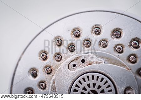 Shower Tap In Calx, Toned Photo. Shower Faucet In Awful Condition Close Up