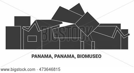 Panama, Panama, Biomuseo, Travel Landmark Vector Illustration