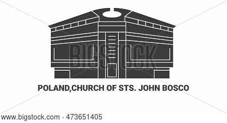 Poland, Church Of Sts. John Bosco, Travel Landmark Vector Illustration