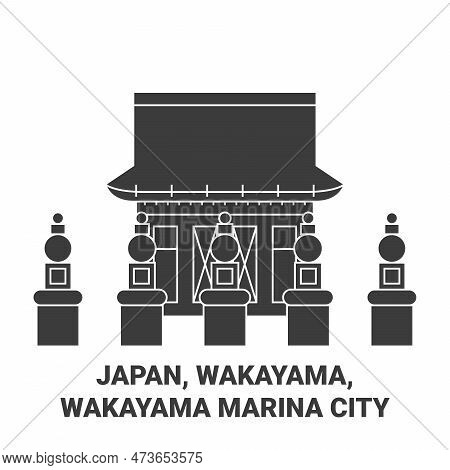 Japan, Wakayama, Wakayama Marina City Travel Landmark Vector Illustration