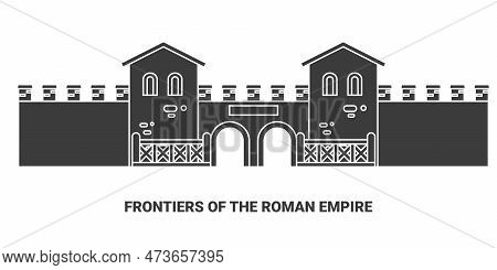 Frontiers Of The Roman Empire Travel Landmark Vector Illustration