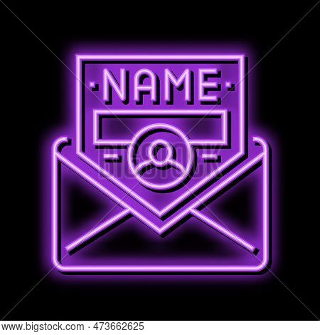 Personalized Email Neon Light Sign Vector. Personalized Email Illustration