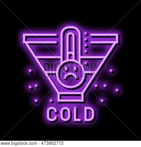 Cold Leads Neon Light Sign Vector. Cold Leads Illustration