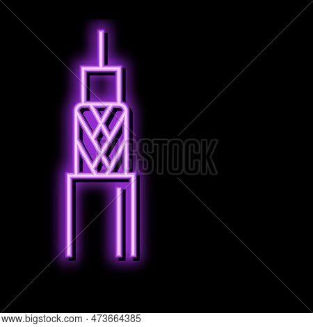 Coaxial Cable Wire Neon Light Sign Vector. Coaxial Cable Wire Illustration