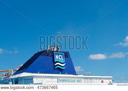 Nassau, Bahamas - Februay 18, 2016: Ncl Norwegian Cruise Line Ship Logo