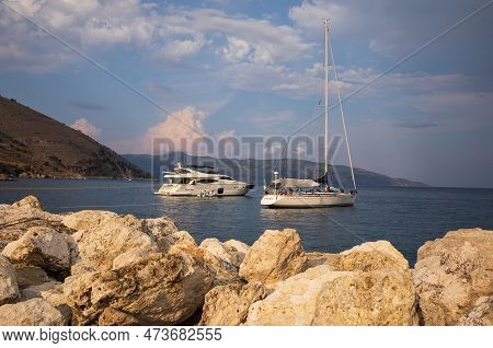 Agia Efimia, Kefalonia Island-august 12, 2022:picturesque View Out Of Agia Efimia Marina, Kefalonia,