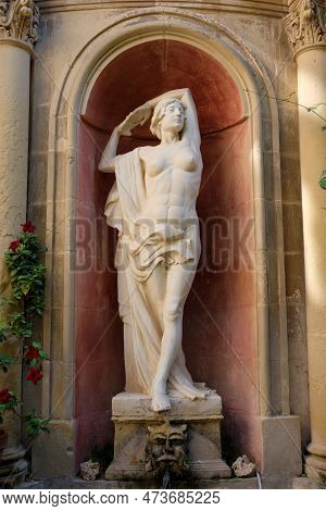 Valletta, Malta - August 31, 2018: Venus Figure In The Garden Of Casa Rocca Piccola