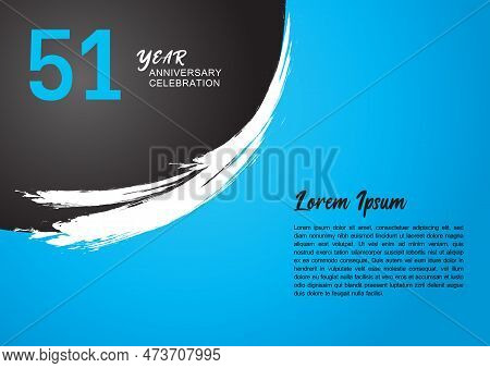 51 Year Anniversary Celebration Logotype On Blue Background For Poster, Banner, Leaflet, Flyer, Broc