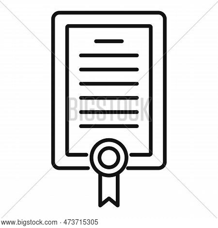 Diploma Of Psychologist Icon. Outline Diploma Of Psychologist Icon For Web Design Isolated On White 