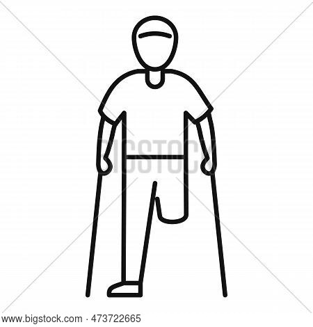 Amputee Icon. Outline Amputee Icon For Web Design Isolated On White Background