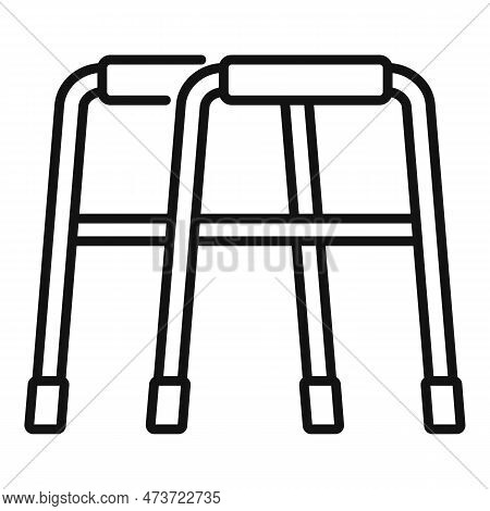 Walker Icon. Outline Walker Icon For Web Design Isolated On White Background