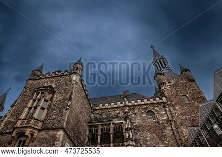Picture Of The Aachener Rathaus In The Afternoon. Aachen Town Hall Is A Landmark Of Cultural Signifi