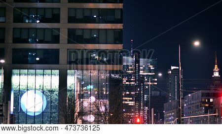 Warsaw, Poland. 29 March 2023. Signboard Of The Insurance Company Pzu On A Glass Facade Of A Modern 