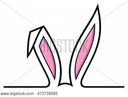 Easter Bunny Ear Vector. Isolated Background.
Easter Symbol Ornament In Pink And Black.
Useable For 