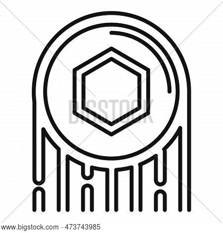 Fly Token Icon Outline . Nft Fungible Coin. Crypto Marketplace