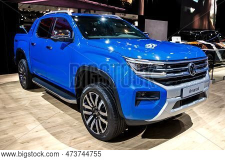 New Volkswagen Amarok Pickup Truck Showcased At The Brussels Autosalon European Motor Show. Brussels