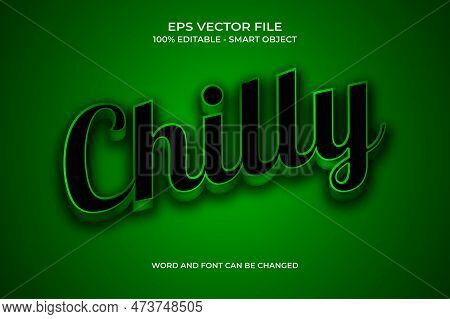 Editable 3d Chilly Text Effect With Green Colour