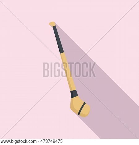 Hurling Stick Icon Flat . Gaelic Sport Football. Hurley Sport