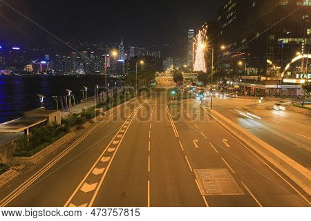 The Salisbury Road, Night View At Hong Kong 14 Nov 2013