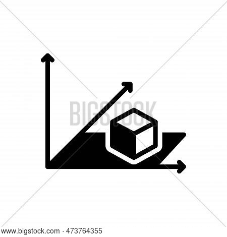 Black Solid Icon For Axis Modeling Cube Digital Model Degreesangle Coordinate Geometry Axonometric I