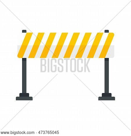 Road Barrier Line Icon. Flat Illustration Of Road Barrier Line Icon Isolated On White Background