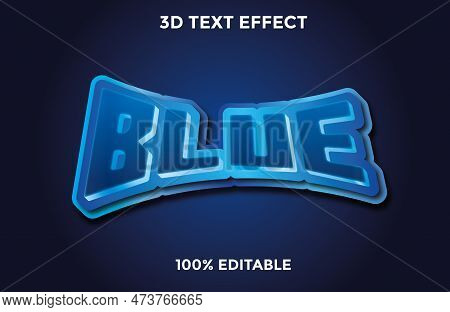 Blue 3d Text Effect, Effect, Font, Three-dimensional, Text, Style, Editable