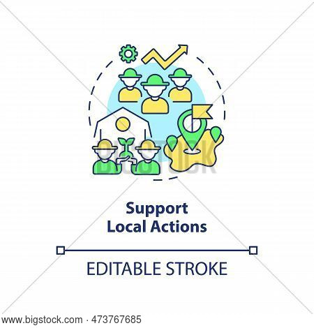 Support Local Actions Concept Icon. Farming Business. Rural Development Program Abstract Idea Thin L