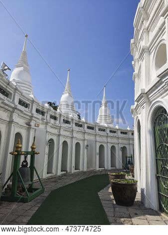 Bangkok, Thailand- 14 Feb, 2023: Wat Prayun Wongsawat Worawihan Buddhist Temple In Bangkok, Thailand