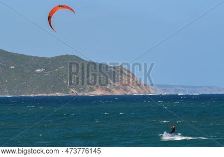People Practicing Kitesurf At Buffalo Bay On South Africa