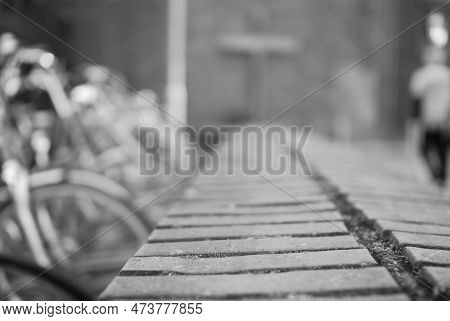 Wall Next To A Bicycle Parking Lot In Venlo, Netherlands