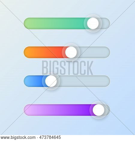 Switch Slider Icon In Flat Style. Volume Control Vector Illustration On Isolated Background. Level B