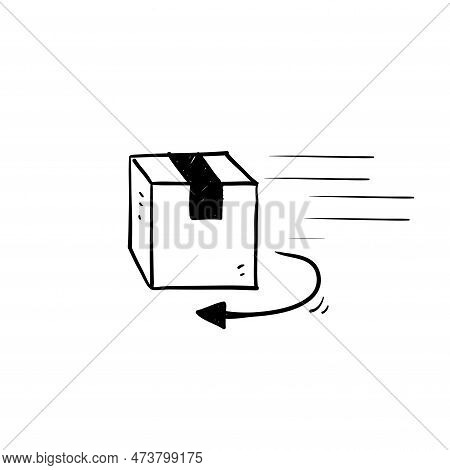 Hand Drawn Doodle Return Package Or Order Illustration Vector