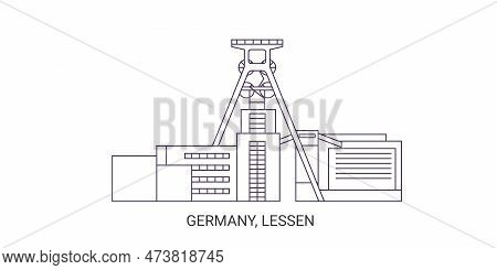 Germany, Lessen, Industry Travel Landmark Vector Illustration