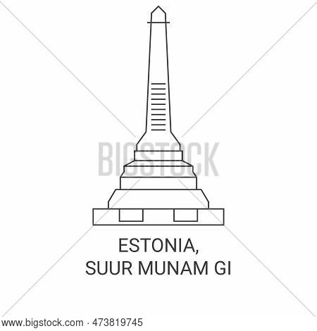 Estonia, Suur Munamgi Travel Landmark Vector Illustration