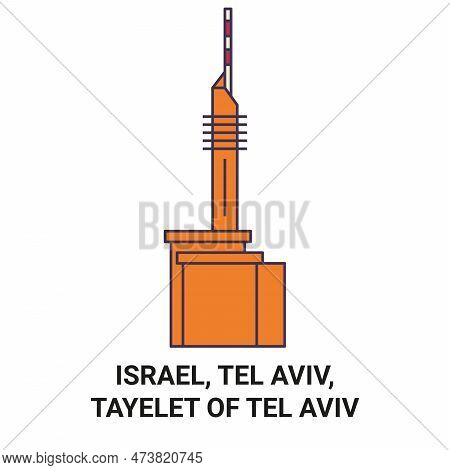 Israel, Tel Aviv, Tayelet Of Tel Aviv Travel Landmark Vector Illustration