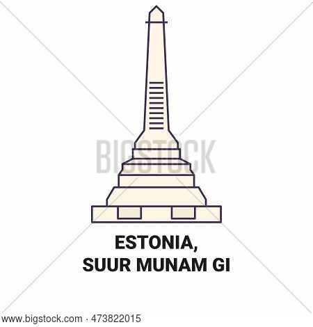 Estonia, Suur Munamgi Travel Landmark Vector Illustration