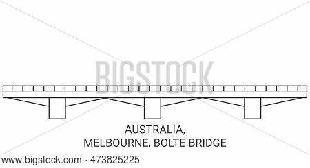 Australia, Melbourne, Bolte Bridge Travel Landmark Vector Illustration