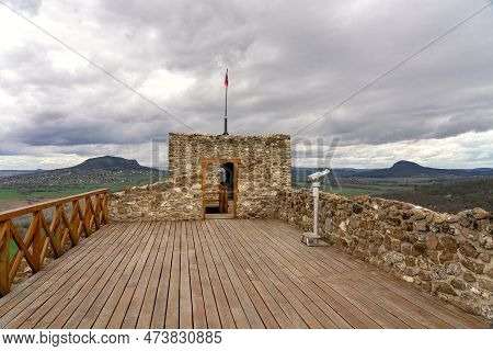 Szigliget Castle Stronghold Next To Lake Balaton With Beautiful View Of The Basin Of Tapolca